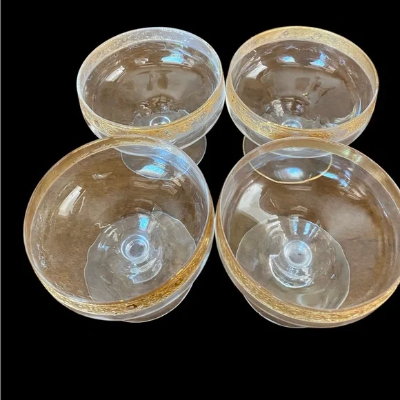 Vintage 1930s Minton Low Sherbet Glasses by Tiffin-Franciscan set of 4 - Picture 3 of 9